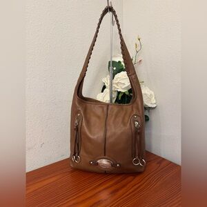 B. Makowsky Brown Hobo Bag with Slouchy Design